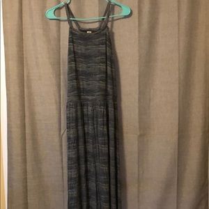 Blue multi color maxi dress